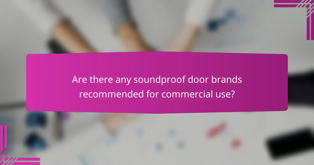 Are there any soundproof door brands recommended for commercial use?