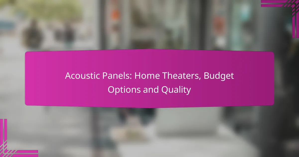 Acoustic Panels: Home Theaters, Budget Options and Quality