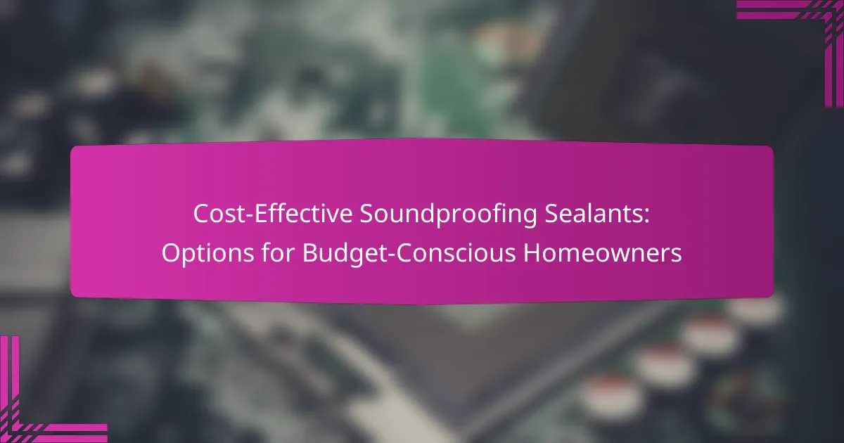 Cost-Effective Soundproofing Sealants: Options for Budget-Conscious Homeowners