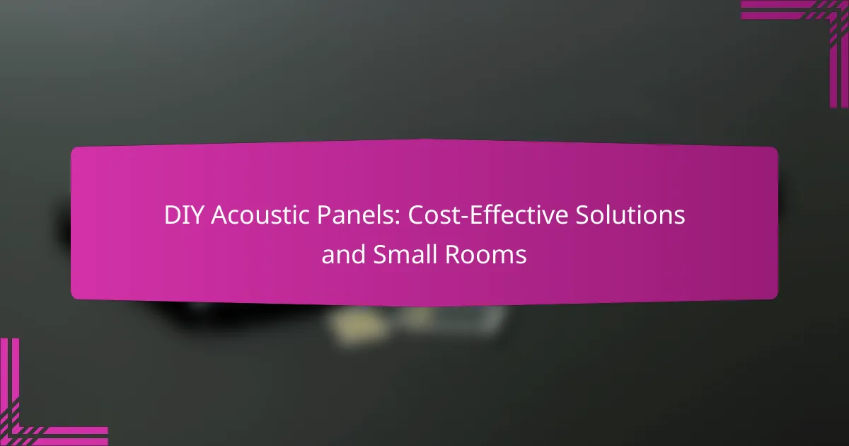 DIY Acoustic Panels: Cost-Effective Solutions and Small Rooms