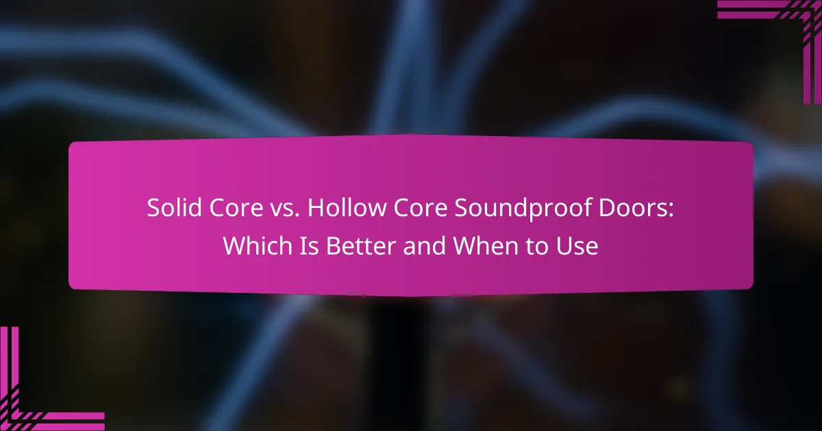 Solid Core vs. Hollow Core Soundproof Doors: Which Is Better and When to Use