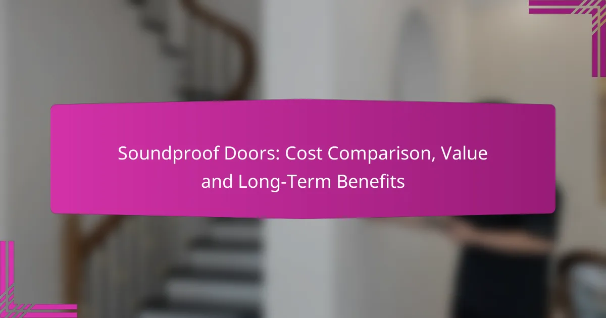 Soundproof Doors: Cost Comparison, Value and Long-Term Benefits