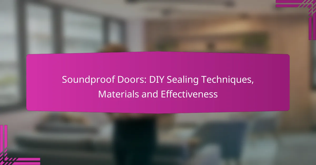 Soundproof Doors: DIY Sealing Techniques, Materials and Effectiveness
