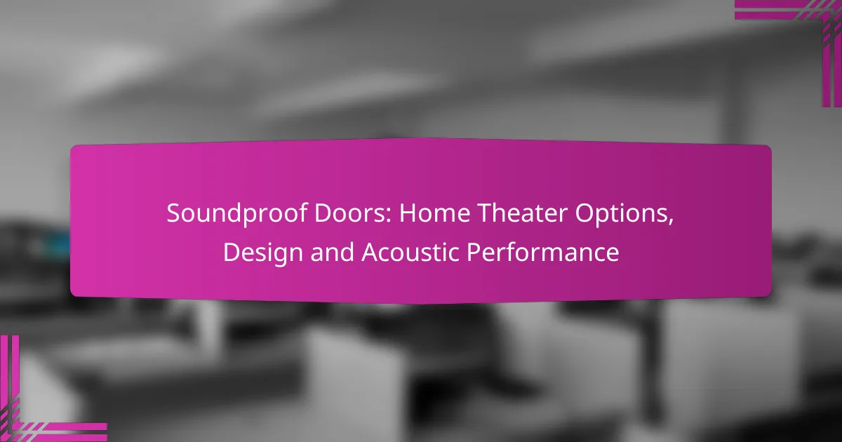 Soundproof Doors: Home Theater Options, Design and Acoustic Performance