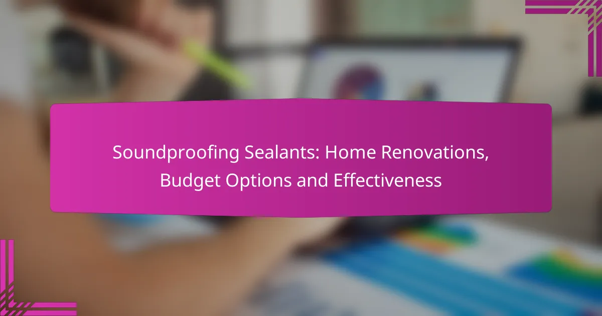 Soundproofing Sealants: Home Renovations, Budget Options and Effectiveness