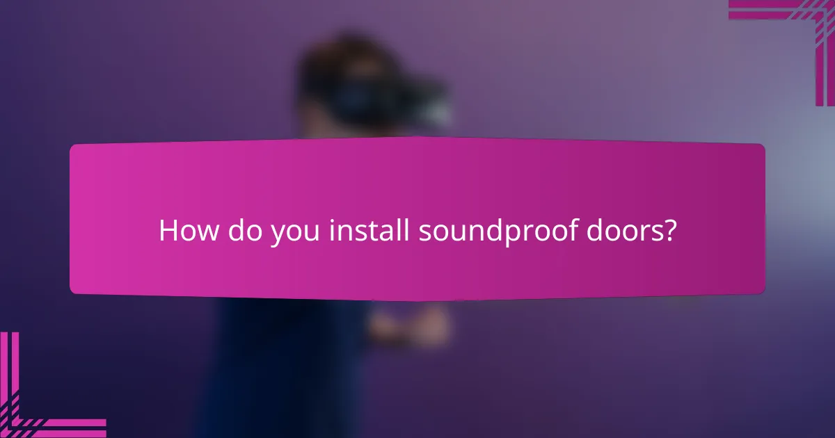 How do you install soundproof doors?