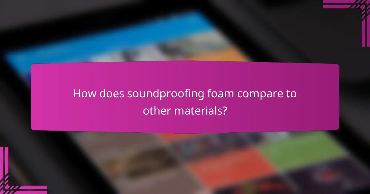How does soundproofing foam compare to other materials?