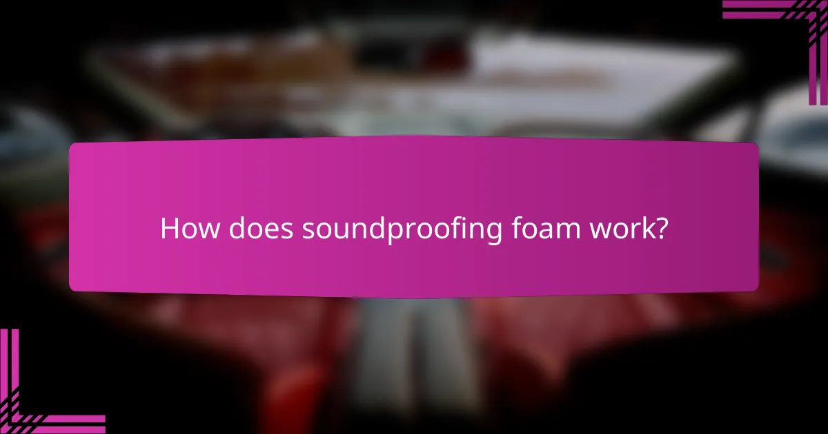 How does soundproofing foam work?