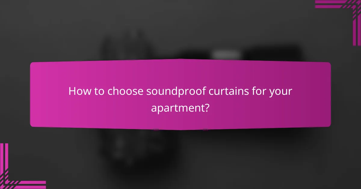 How to choose soundproof curtains for your apartment?