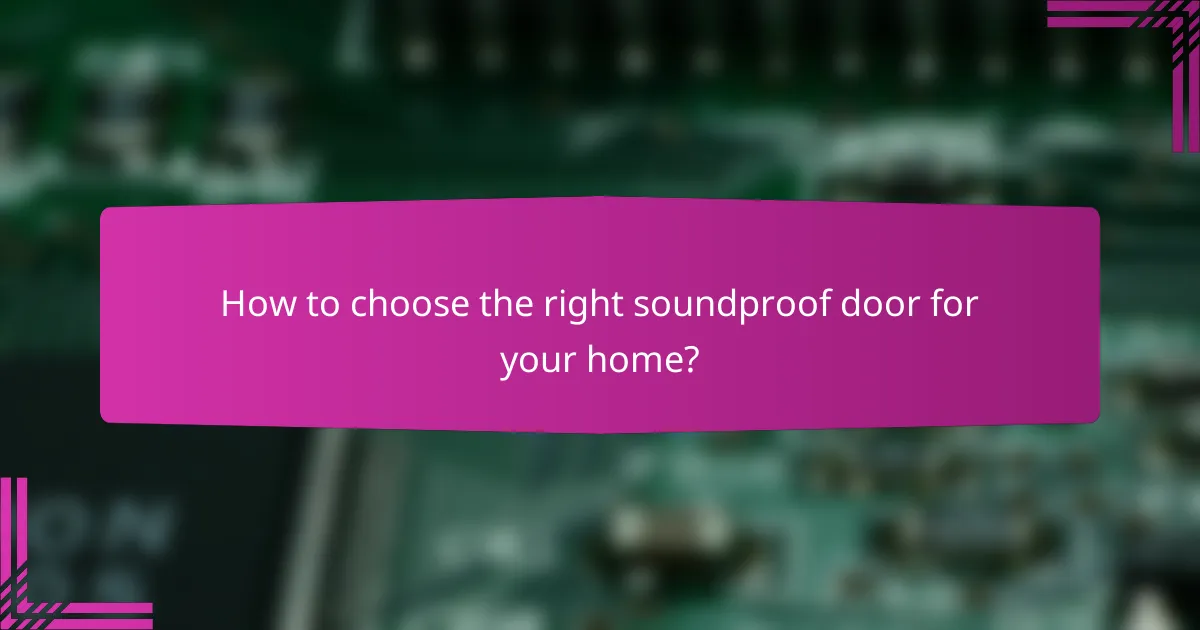 How to choose the right soundproof door for your home?
