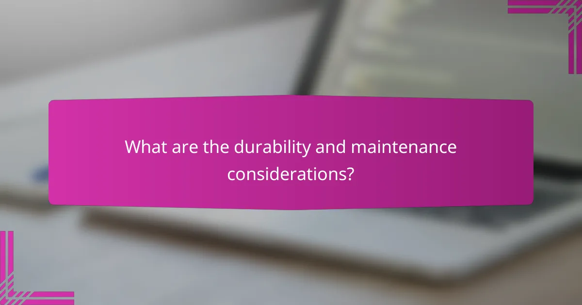 What are the durability and maintenance considerations?