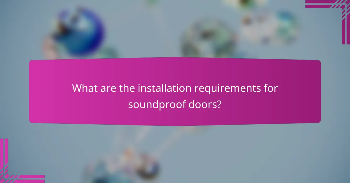 What are the installation requirements for soundproof doors?