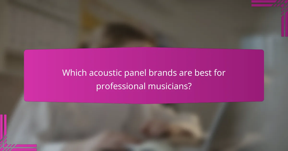 Which acoustic panel brands are best for professional musicians?
